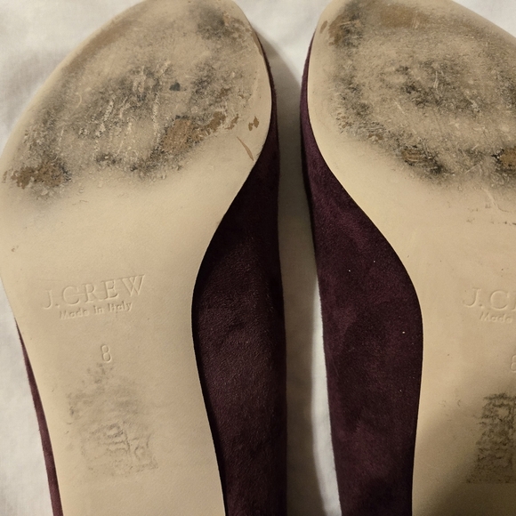 J Crew Lucite Heels in Suede Vintage Cabernet 8 - Picture 4 of 4